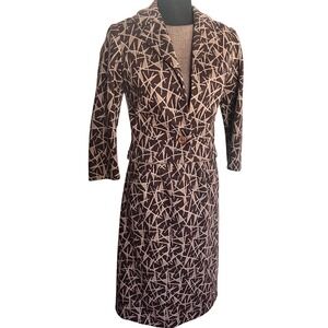 Mimashi Tokyo Vtg 3 Piece Skirt Set Geometric Atomic Mod Dark academia Tailored